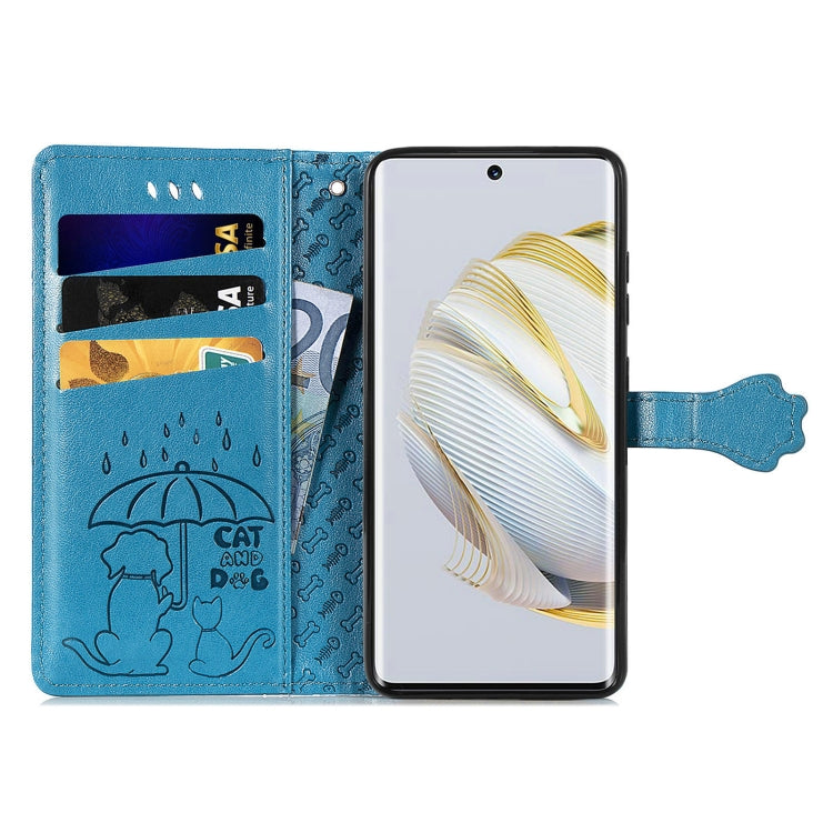 For Huawei Nova 10 Cat and Dog Embossed Leather Phone Case(Blue) - free shipping - PMC TechLife - Order now!