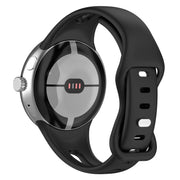 For Google Pixel Watch Water Drop Slimming Butterfly Button Solid Silicone Band(Black)