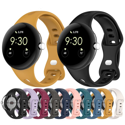For Google Pixel Watch Water Drop Slimming Butterfly Button Solid Silicone Band(Black) - free shipping - PMC Jewellery - Order now!