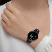 For Google Pixel Watch Water Drop Slimming Butterfly Button Solid Silicone Band(Black)