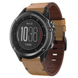 For Garmin Fenix 3 26mm Leather Steel Buckle Watch Band (Light Brown) - Smart Wear by PMC TechLife | Online Shopping South Africa | PMC TechLife