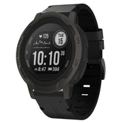Compatible with Garmin Instinct 2 22mm Leather Steel Buckle Watch Band(Black)