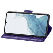 For Samsung Galaxy S23 Ultra 5G Butterfly Love Flower Embossed Leather Phone Case(Purple)