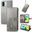 For Xiaomi Redmi A1 Four-leaf Clasp Embossed Buckle Leather Phone Case(Gray) - free shipping - PMC TechLife - Order now!