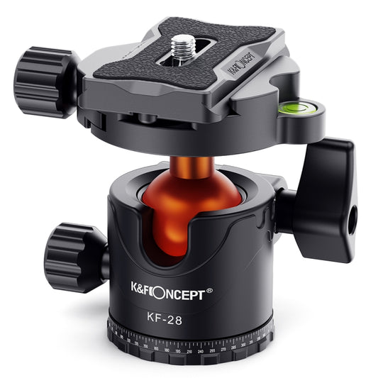 K&F CONCEPT KF31.023V3 360 Degree Rotating Panoramic Metal Tripod Ball Head with 1/4 Inch Quick Release Plate - free shipping - PMC Jewellery - Order now!