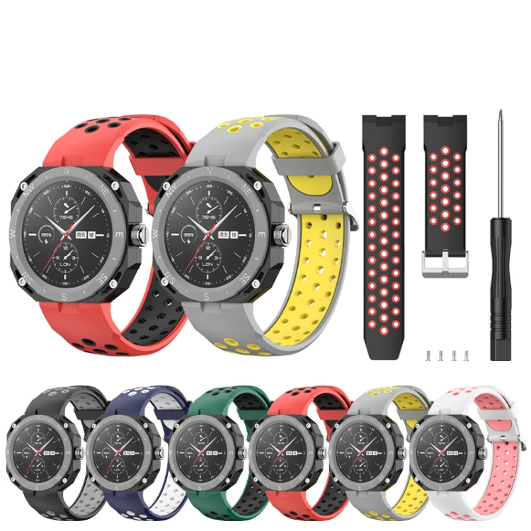 For Huawei Watch GT Cyber Two-Color Breathable Watch Band(Red+Black)