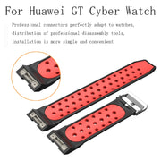 For Huawei Watch GT Cyber Two-Color Breathable Watch Band(Red+Black)