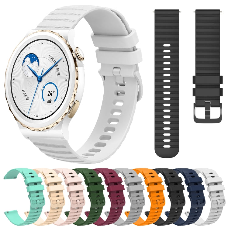 For Huawei Watch GT3 Pro 43mm 20mm Wavy Dot Pattern Solid Color Silicone Watch Band(Army Green) - free shipping - PMC TechLife - Order now!