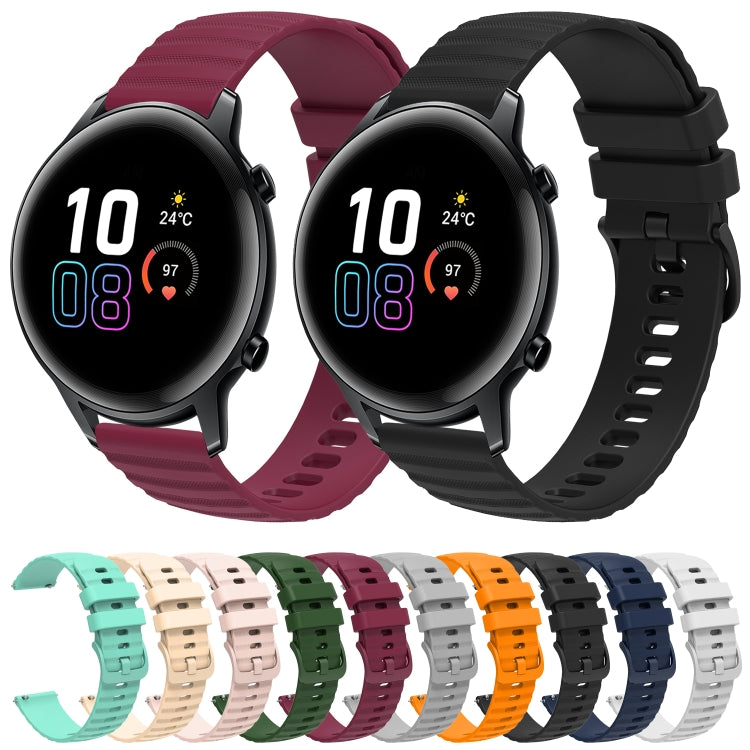 For Honor Magic Watch2 42mm 20mm Wavy Dot Pattern Solid Color Silicone Watch Band(Navy Blue) - free shipping - PMC TechLife - Order now!