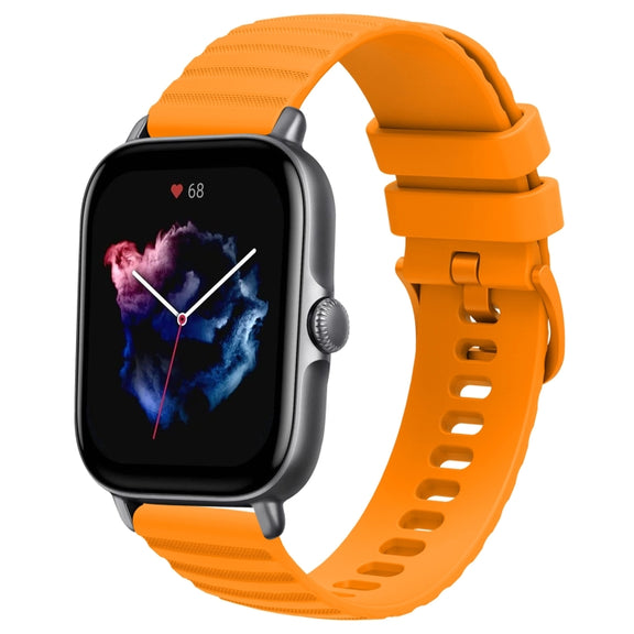 For Amazfit GTS 3 20mm Wavy Dot Pattern Solid Color Silicone Watch Band(Yellow)