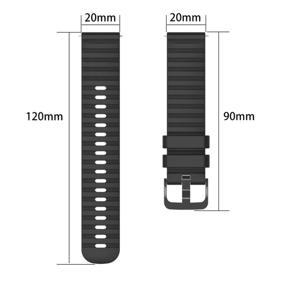 For Amazfit GTS 2E 20mm Wavy Dot Pattern Solid Color Silicone Watch Band(Grey)
