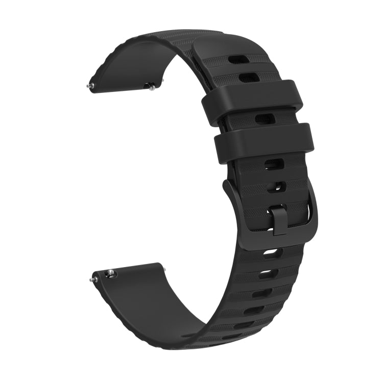For Amazfit GTS 2 Mini 20mm Wavy Dot Pattern Solid Color Silicone Watch Band(Black)