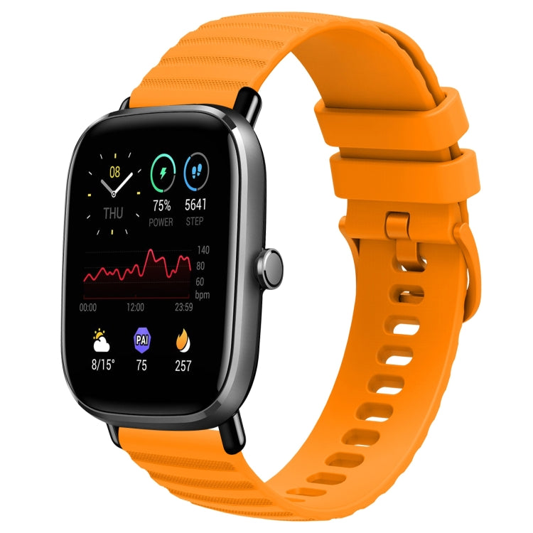 For Amazfit GTS 2 Mini 20mm Wavy Dot Pattern Solid Color Silicone Watch Band(Yellow) - free shipping - PMC TechLife - Order now!