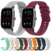 For Amazfit GTS 2 Mini 20mm Wavy Dot Pattern Solid Color Silicone Watch Band(Pink)