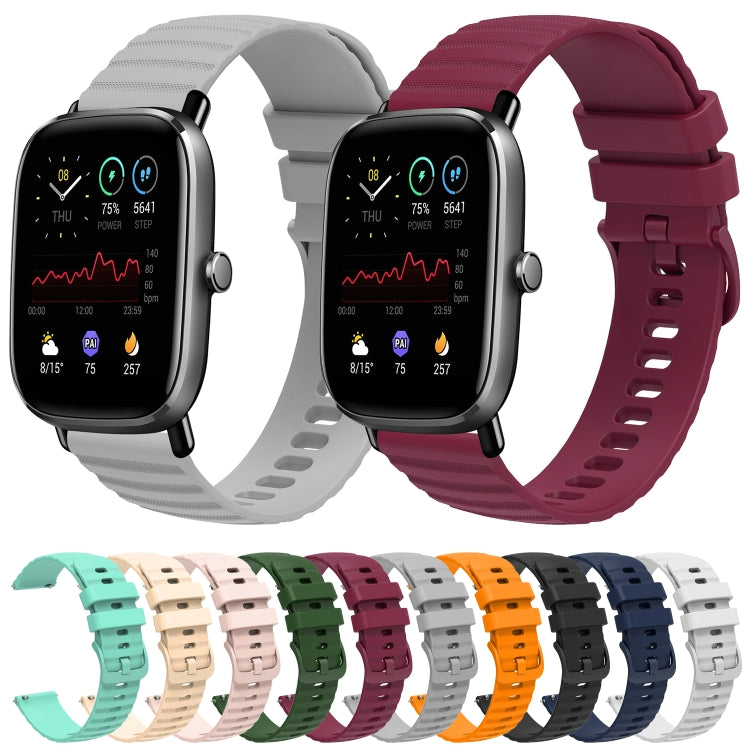 For Amazfit GTS 2 Mini 20mm Wavy Dot Pattern Solid Color Silicone Watch Band(Pink)