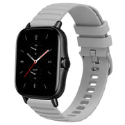 For Amazfit GTS 2 20mm Wavy Dot Pattern Solid Color Silicone Watch Band(Grey)