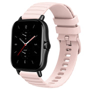 For Amazfit GTS 2 20mm Wavy Dot Pattern Solid Color Silicone Watch Band(Pink)