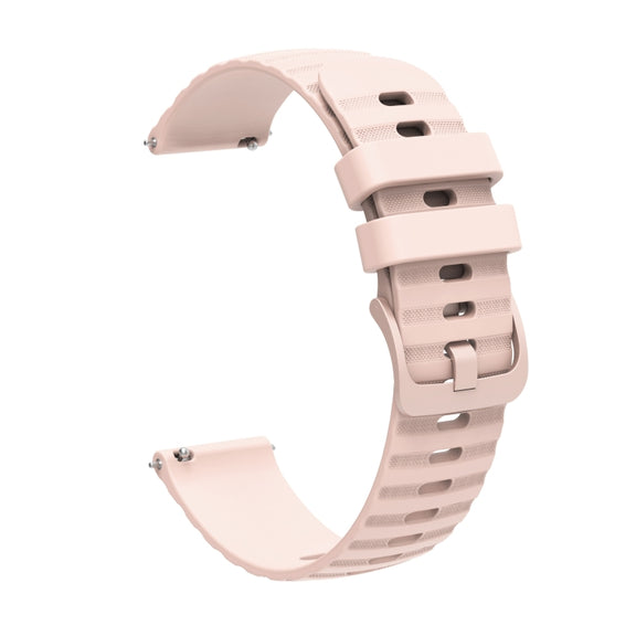 For Amazfit GTS 2 20mm Wavy Dot Pattern Solid Color Silicone Watch Band(Pink)