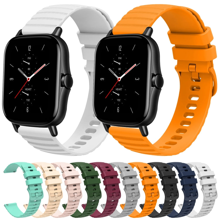 For Amazfit GTS 2 20mm Wavy Dot Pattern Solid Color Silicone Watch Band(Grey)