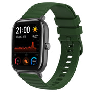 For Amazfit GTS 20mm Wavy Dot Pattern Solid Color Silicone Watch Band(Army Green)
