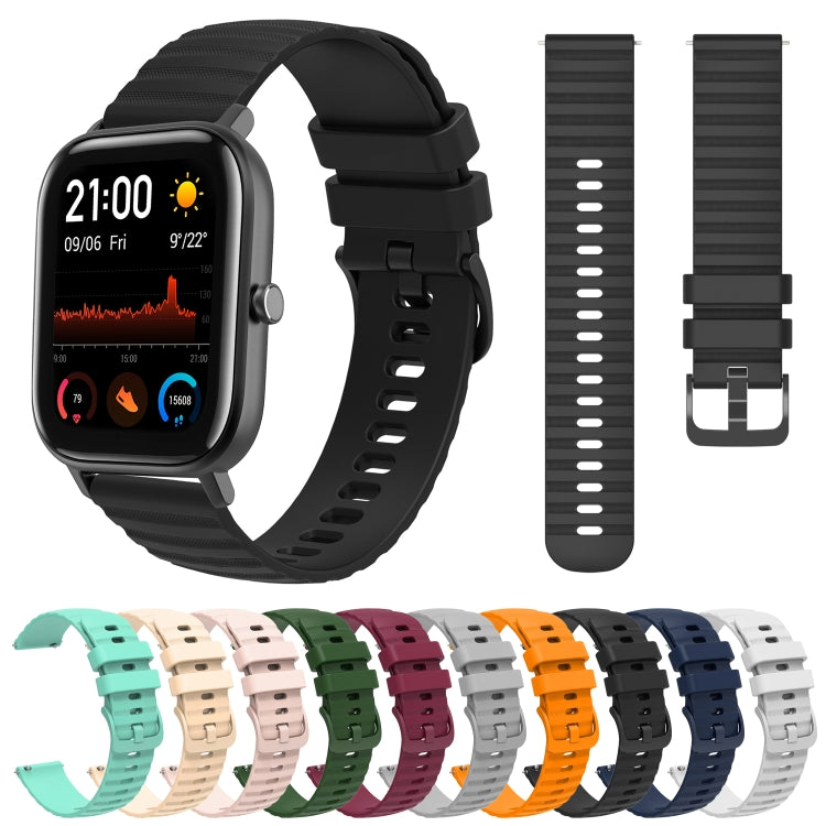 For Amazfit GTS 20mm Wavy Dot Pattern Solid Color Silicone Watch Band(Army Green) - free shipping - PMC TechLife - Order now!