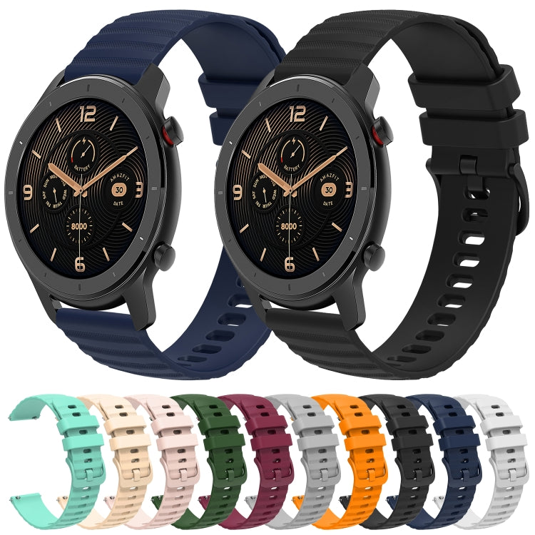 For Amazfit GTR 42MM 20mm Wavy Dot Pattern Solid Color Silicone Watch Band(White)