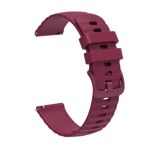 For Amazfit Pop Pro 20mm Wavy Dot Pattern Solid Color Silicone Watch Band(Wine Red)