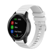For Xiaomi MI Watch Color 22mm Wavy Dot Pattern Solid Color Silicone Watch Band(White)