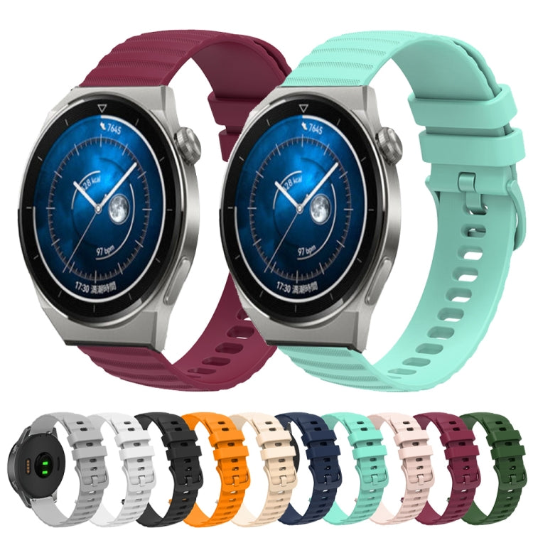 For Huawei Watch GT3 Pro 46mm 22mm Wavy Dot Pattern Solid Color Silicone Watch Band(Beige)