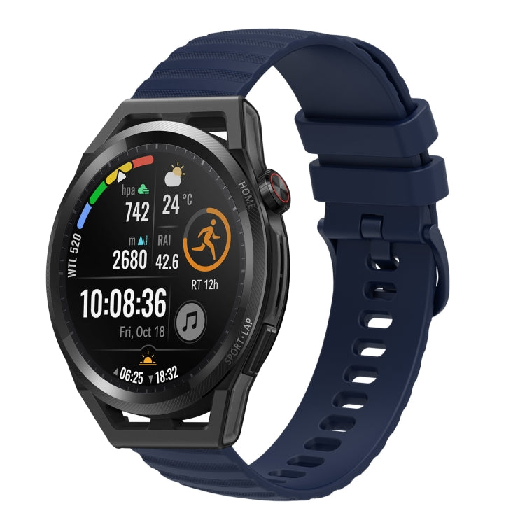For Huawei Watch GT Runner 22mm Wavy Dot Pattern Solid Color Silicone Watch Band(Navy Blue) - free shipping - PMC TechLife - Order now!