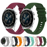 For Huawei Watch 3 22mm Wavy Dot Pattern Solid Color Silicone Watch Band(Beige)