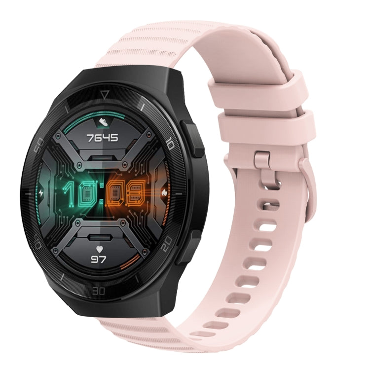 For Huawei Watch GT 2E 22mm Wavy Dot Pattern Solid Color Silicone Watch Band(Pink) - free shipping - PMC TechLife - Order now!