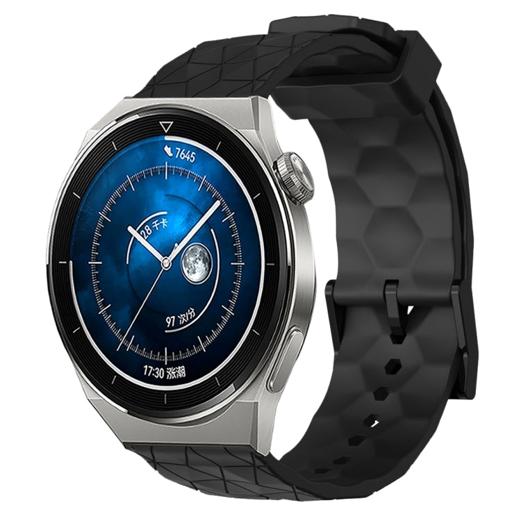 For Huawei Watch GT3 Pro 43mm 20mm Football Pattern Solid Color Silicone Watch Band(Black) - free shipping - PMC TechLife - Order now!