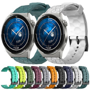 For Huawei Watch GT3 Pro 43mm 20mm Football Pattern Solid Color Silicone Watch Band(Navy Blue)