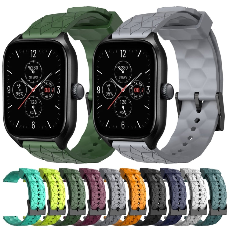 For Amazfit GTS 4 20mm Football Pattern Solid Color Silicone Watch Band(White) - free shipping - PMC TechLife - Order now!