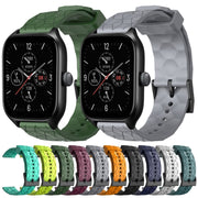 For Amazfit GTS 4 20mm Football Pattern Solid Color Silicone Watch Band(White)