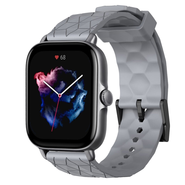 For Amazfit GTS 3 20mm Football Pattern Solid Color Silicone Watch Band(Grey) - free shipping - PMC TechLife - Order now!