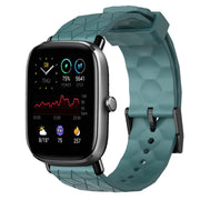 For Amazfit GTS 2 Mini 20mm Football Pattern Solid Color Silicone Watch Band(Rock Cyan)
