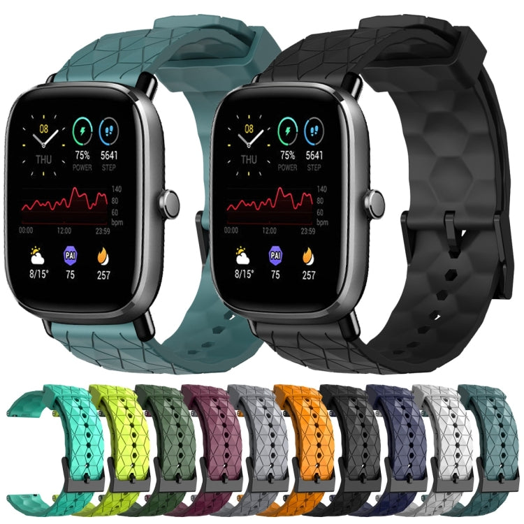 For Amazfit GTS 2 Mini 20mm Football Pattern Solid Color Silicone Watch Band(Rock Cyan) - free shipping - PMC TechLife - Order now!