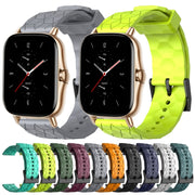 For Amazfit GTS 2 20mm Football Pattern Solid Color Silicone Watch Band(White)