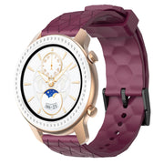 For Amazfit GTR 42mm 20mm Football Pattern Solid Color Silicone Watch Band(Wine Red)