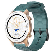 For Amazfit GTR 42mm 20mm Football Pattern Solid Color Silicone Watch Band(Rock Cyan)