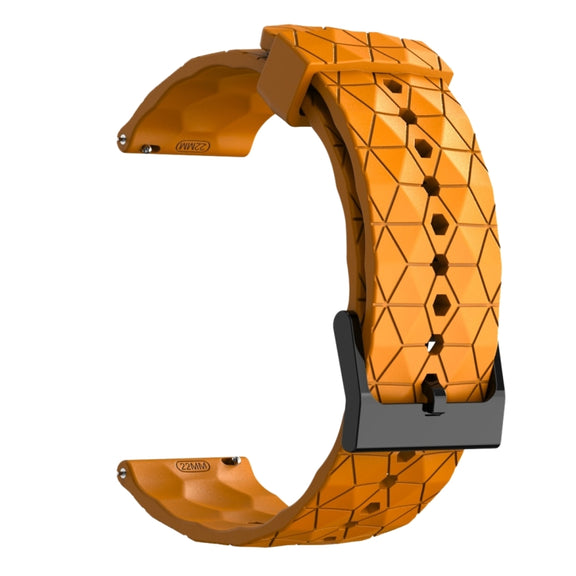 For Amazfit Pop Pro 20mm Football Pattern Solid Color Silicone Watch Band(Yellow)