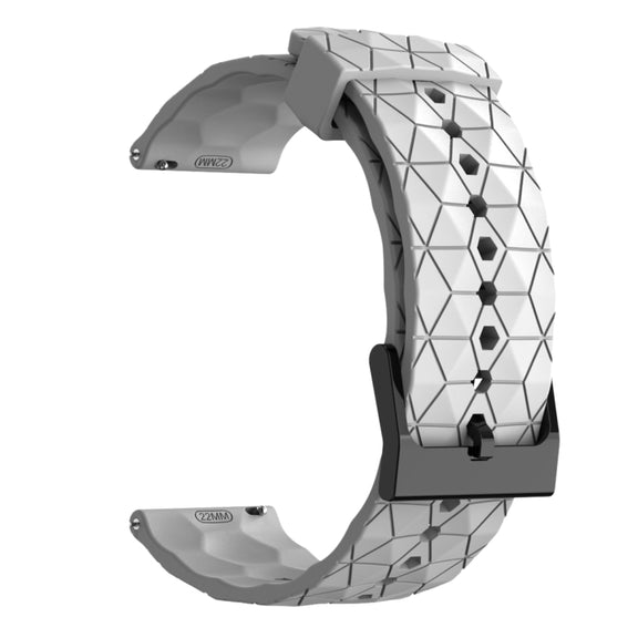 For Amazfit Pop 20mm Football Pattern Solid Color Silicone Watch Band(White)