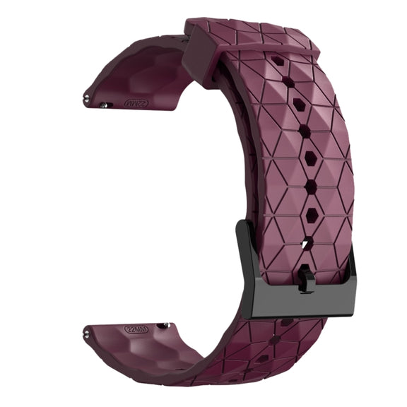 For Amazfit Pop 20mm Football Pattern Solid Color Silicone Watch Band(Wine Red)