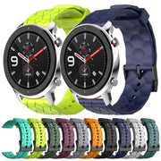 For Amazfit GTR 4 22mm Football Pattern Solid Color Silicone Watch Band(Grey)