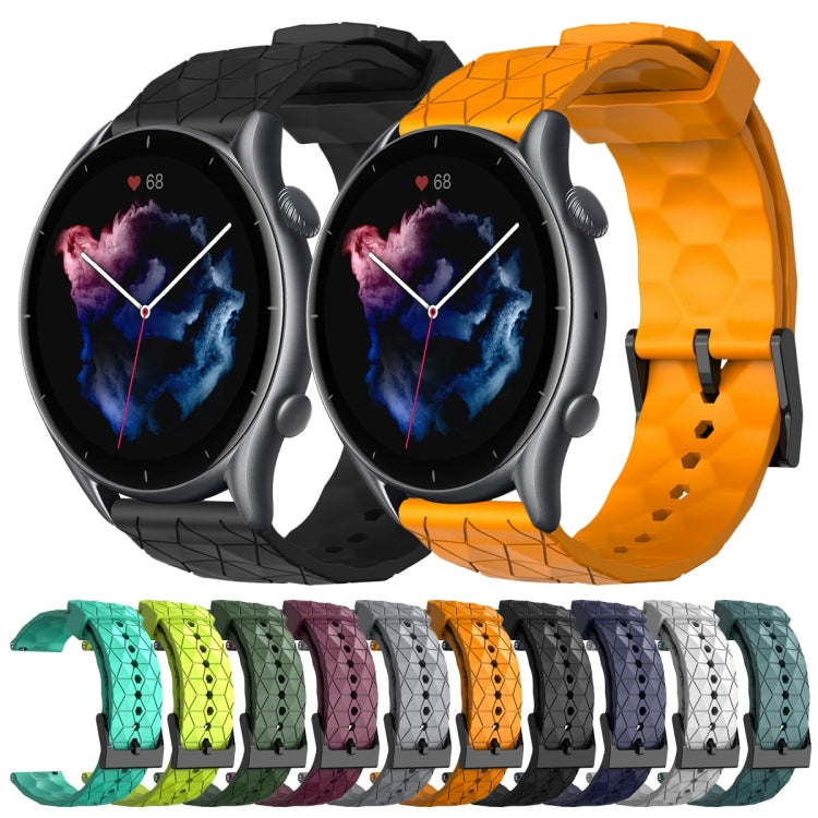 For Amazfit GTR 3 Pro 22mm Football Pattern Solid Color Silicone Watch Band(Teal) - free shipping - PMC TechLife - Order now!