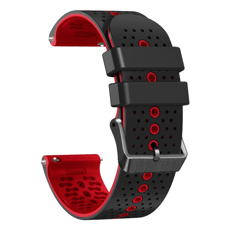 For Amazfit GTR 4 Pro 22mm Perforated Two-Color Silicone Watch Band(Black+Red) - free shipping - PMC TechLife - Order now!