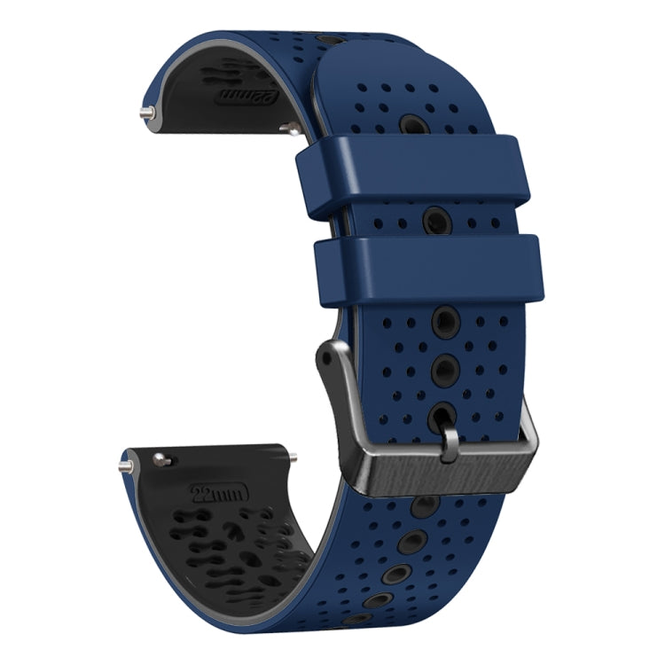 For Amazfit GTR 4 Pro 22mm Perforated Two-Color Silicone Watch Band(Midnight Blue+Black) - free shipping - PMC TechLife - Order now!