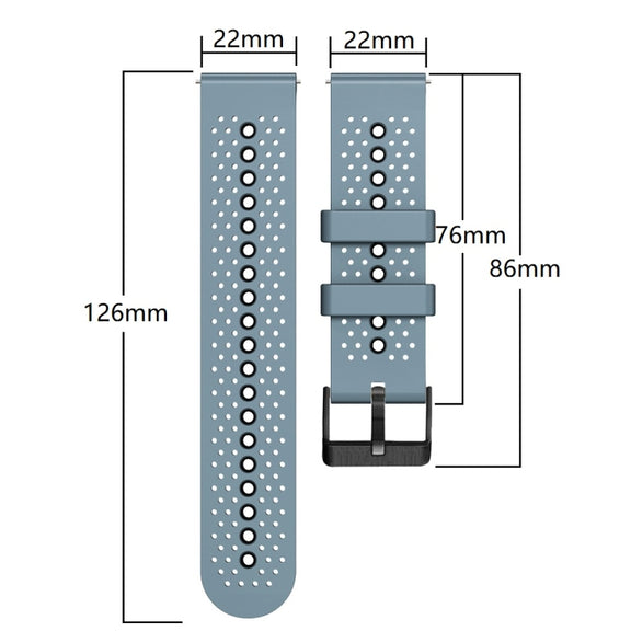 For Amazfit GTR 4 Pro 22mm Perforated Two-Color Silicone Watch Band(Blue+Black)